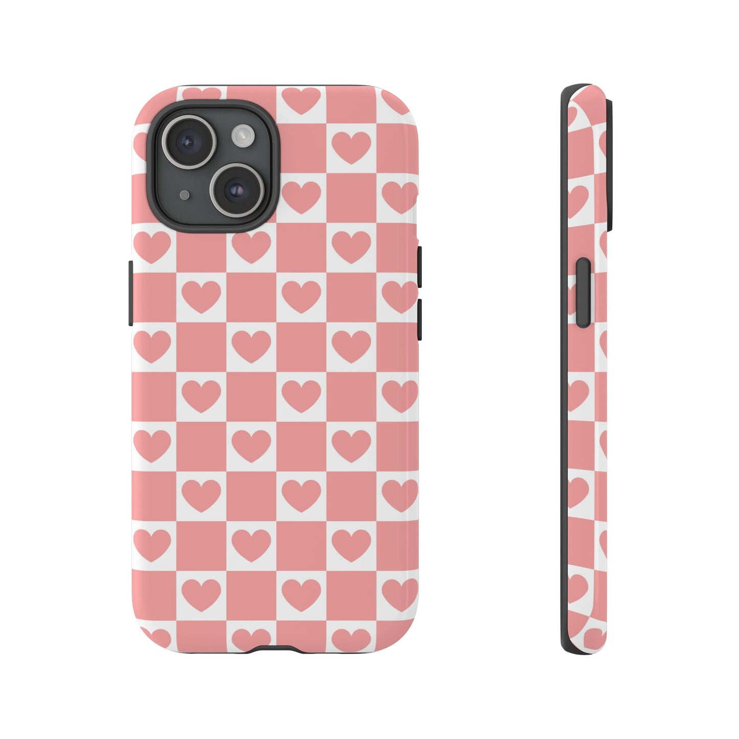 Pink Heart Checkerboard iPhone Case