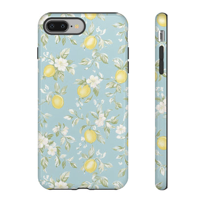 Lemon Blossom Blue iPhone Case