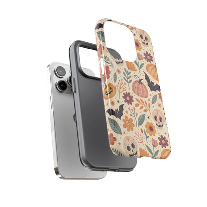 Halloween Skulls & Pumpkins Floral iPhone Case