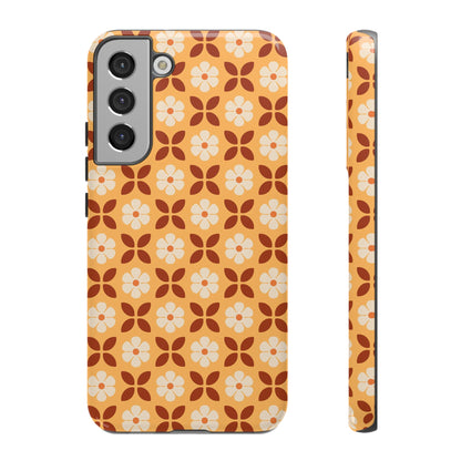 Retro Orange Flower Power Samsung Case