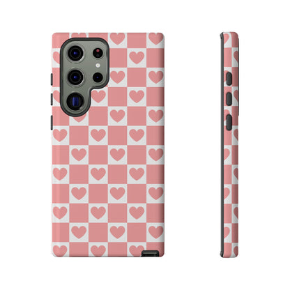 Pink Heart Checkerboard Samsung Case