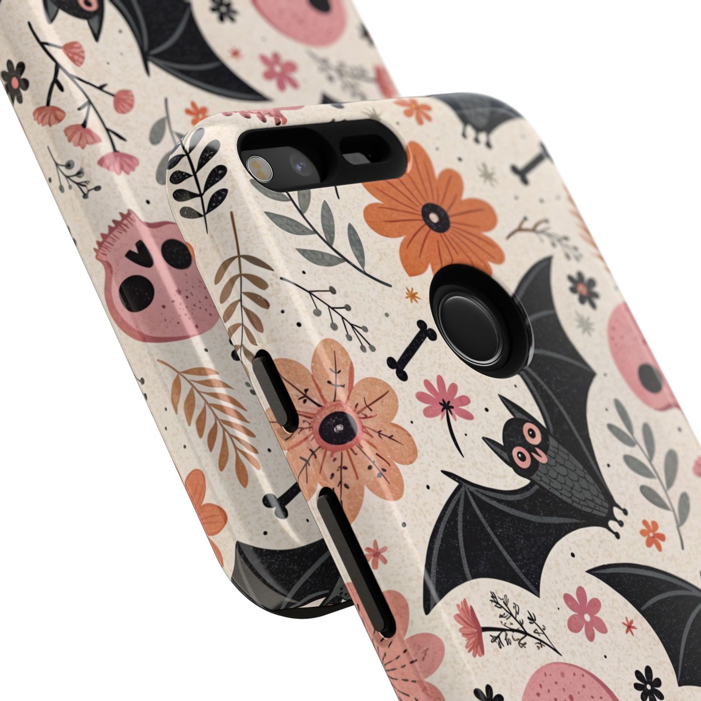 Floral Bats & Skulls Halloween Google Pixel Case