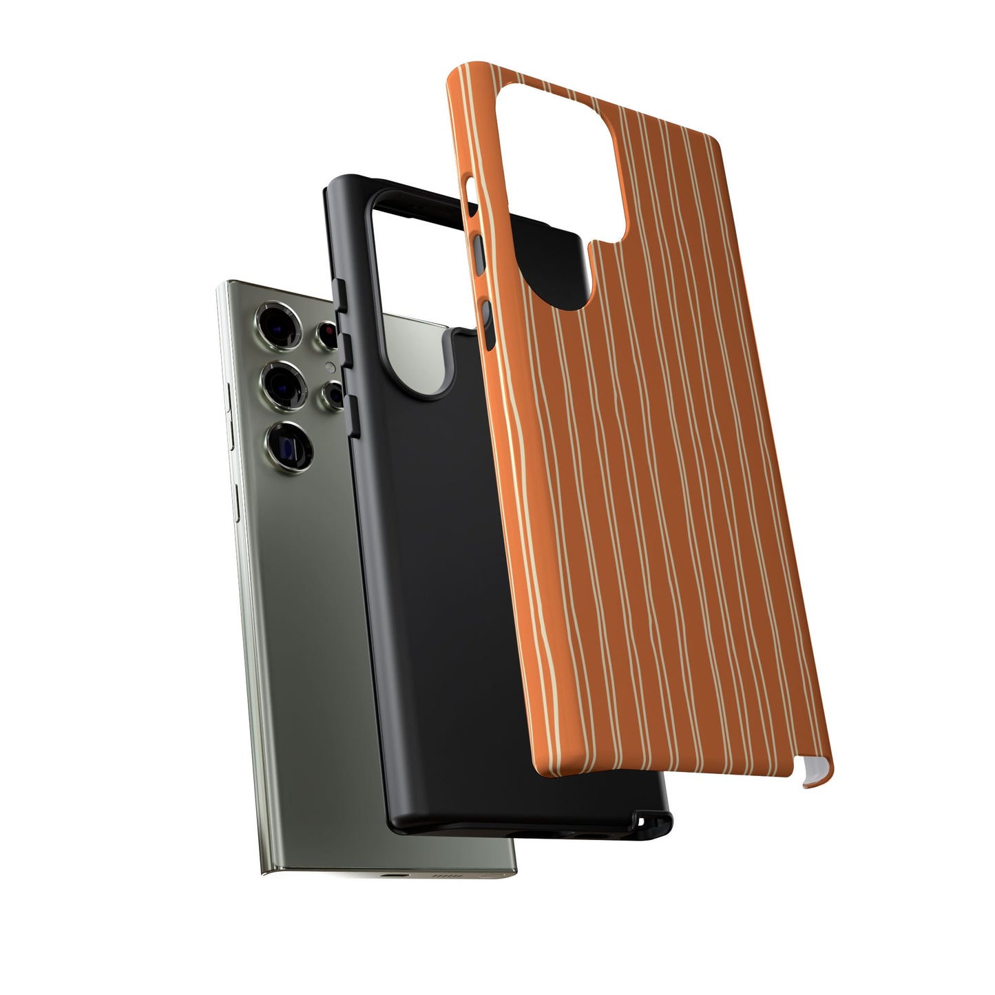 Orange Vertical Stripe Samsung Case