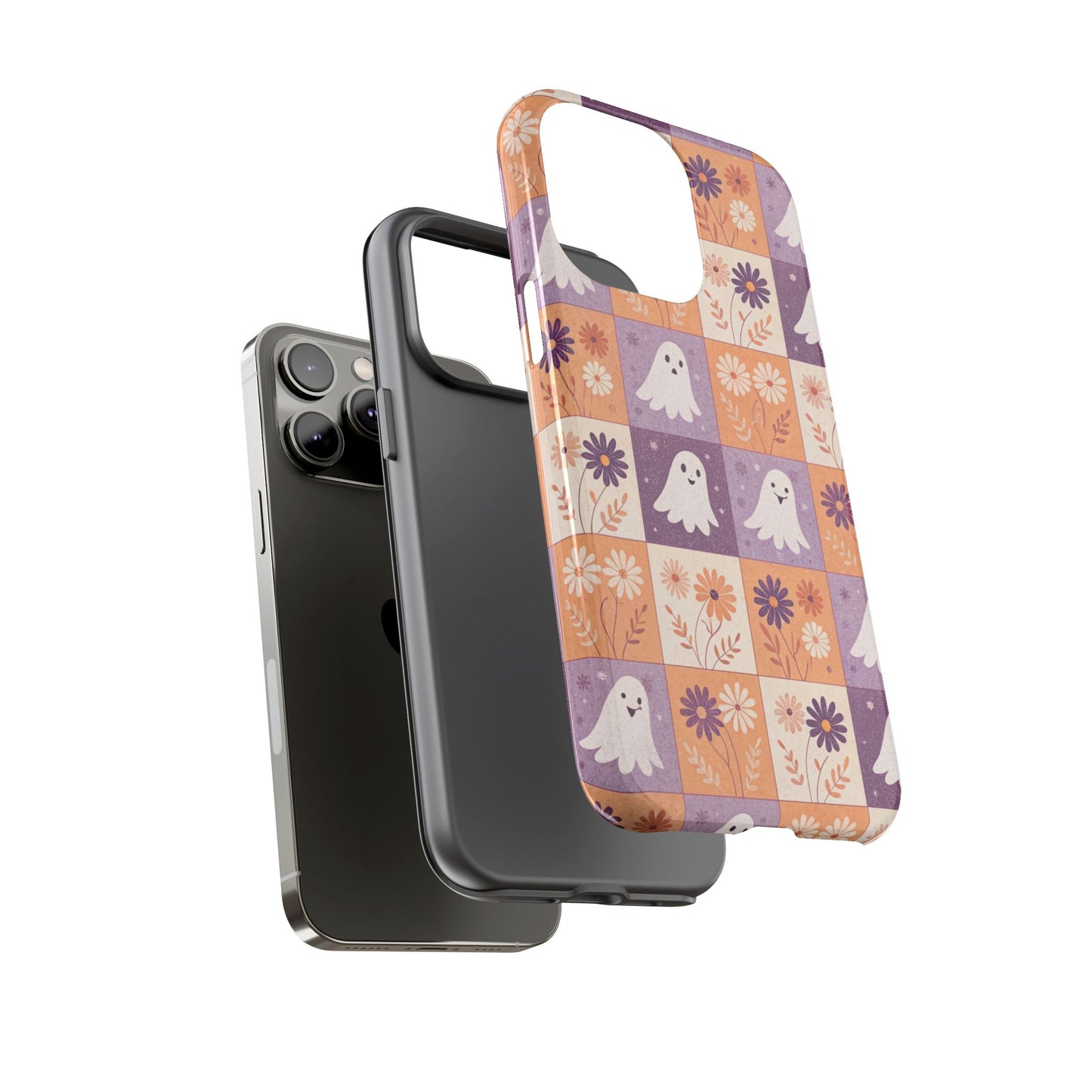 Ghost Floral Checkerboard iPhone Case