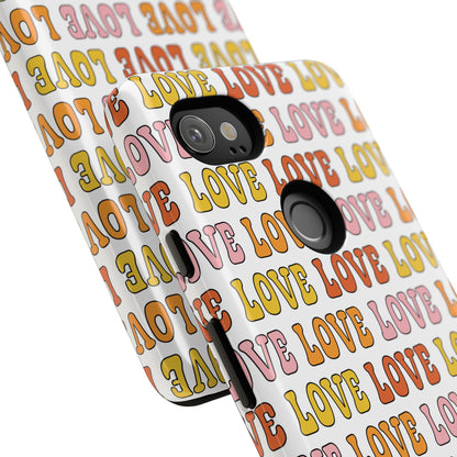 Retro LOVE Typography Google Pixel Case
