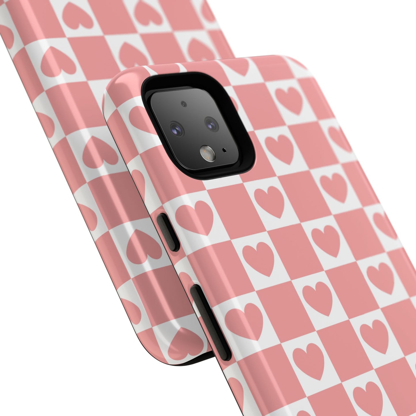 Pink Heart Checkerboard Google Pixel Case