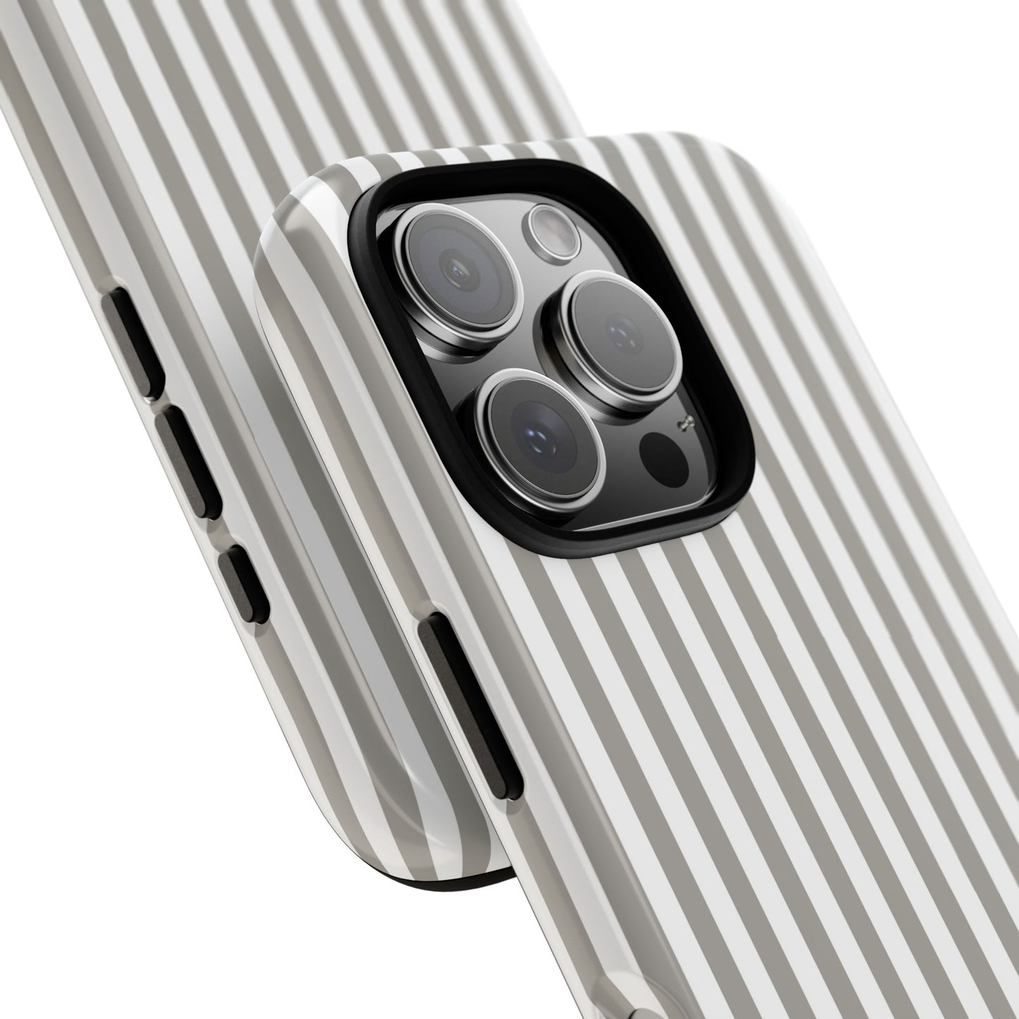 Gray & White Stripe iPhone Case