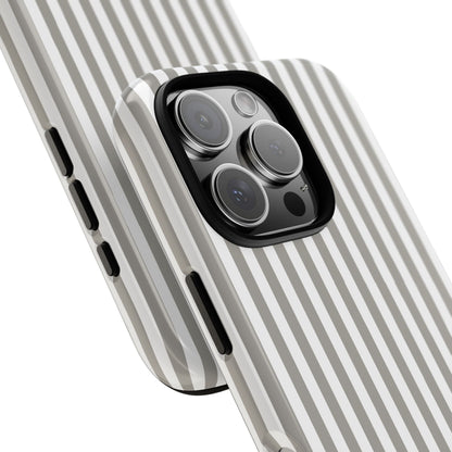 Gray & White Stripe iPhone Case