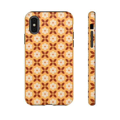 Retro Orange Flower Power iPhone Case
