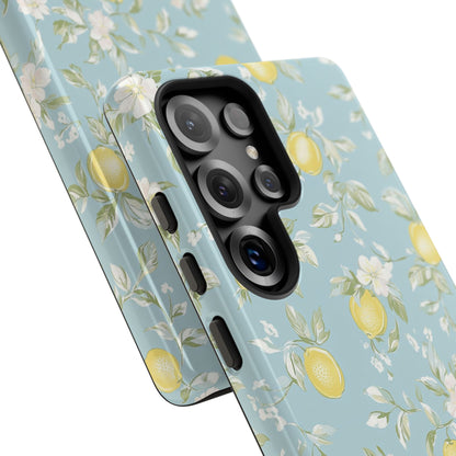 Lemon Blossom Blue Samsung Case