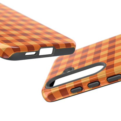 Orange Gingham Checkered Samsung Case