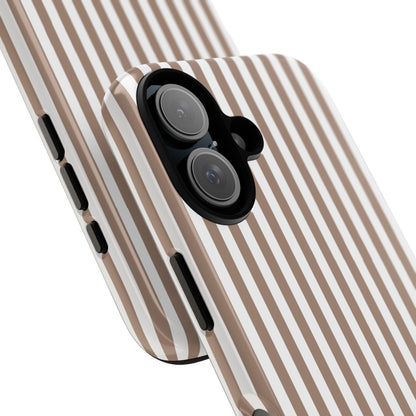 Beige & White Stripe iPhone Case