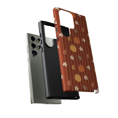 Pumpkin Spice Floral Stripe Samsung Case
