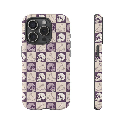 Skull & Bones Checkered iPhone Case