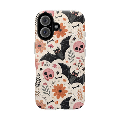 Floral Bats & Skulls Halloween iPhone Case