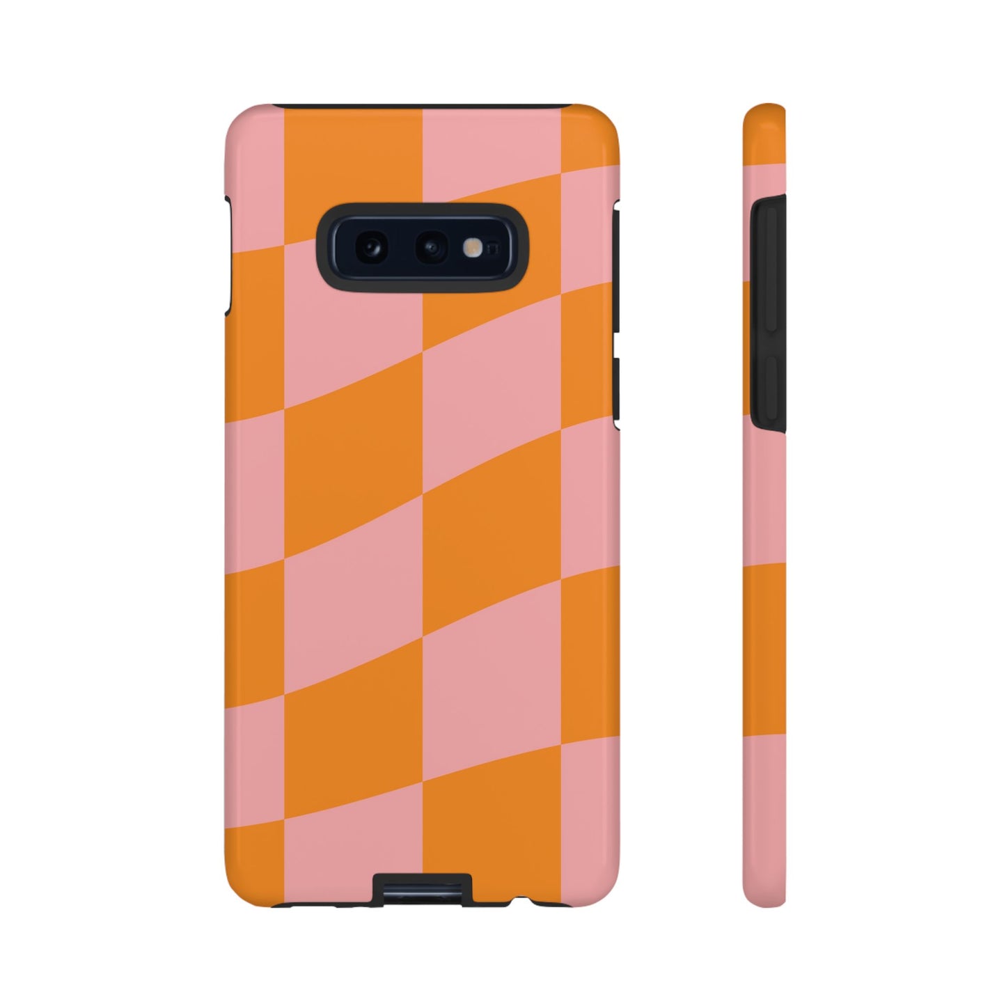 Pink & Orange Wavy Checker Samsung Case