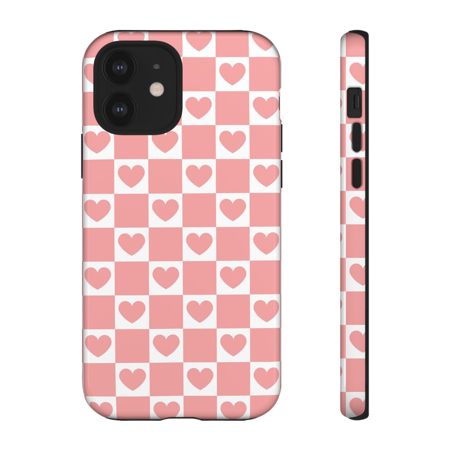 Pink Heart Checkerboard iPhone Case