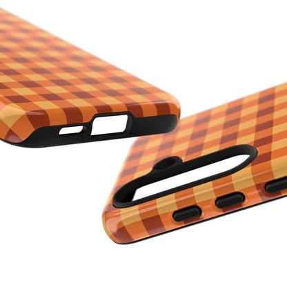 Orange Gingham Checkered Samsung Case