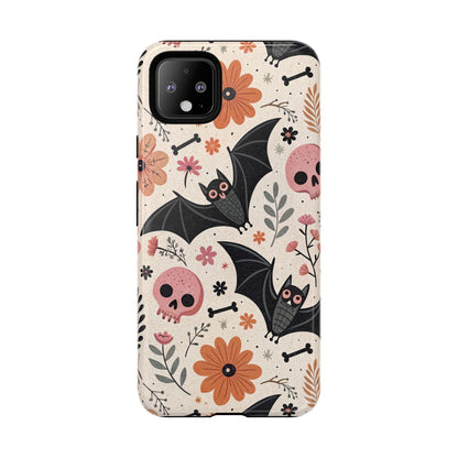 Floral Bats & Skulls Halloween Google Pixel Case