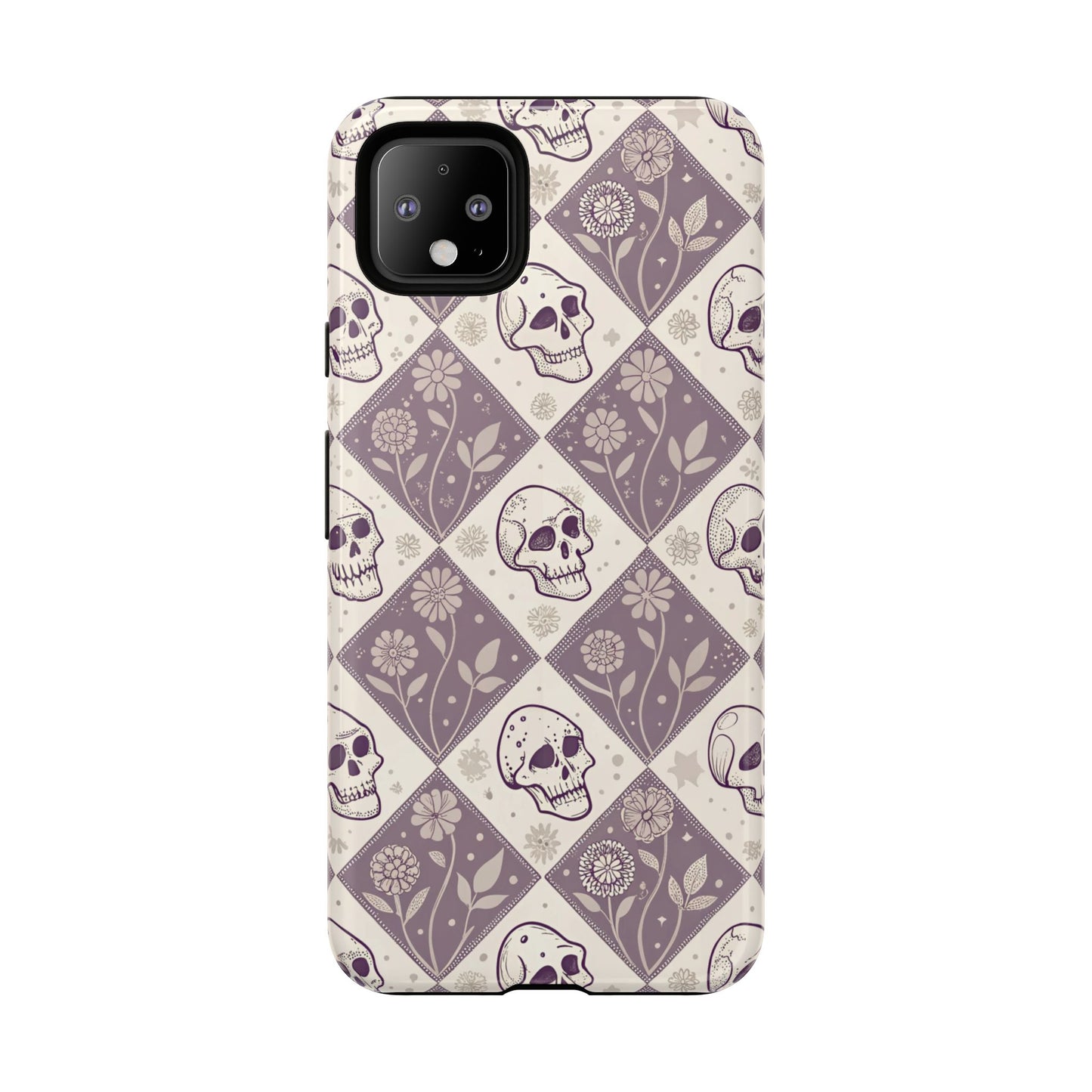 Vintage Skull & Floral Diamond Google Pixel Case