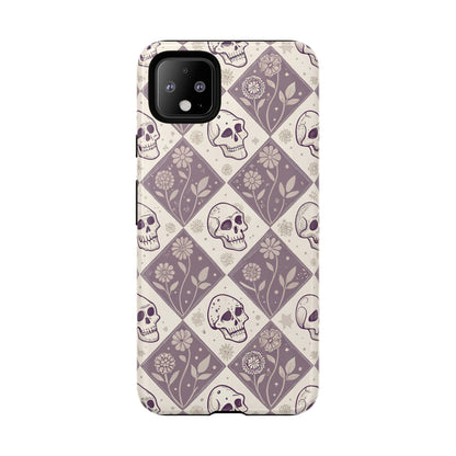 Vintage Skull & Floral Diamond Google Pixel Case