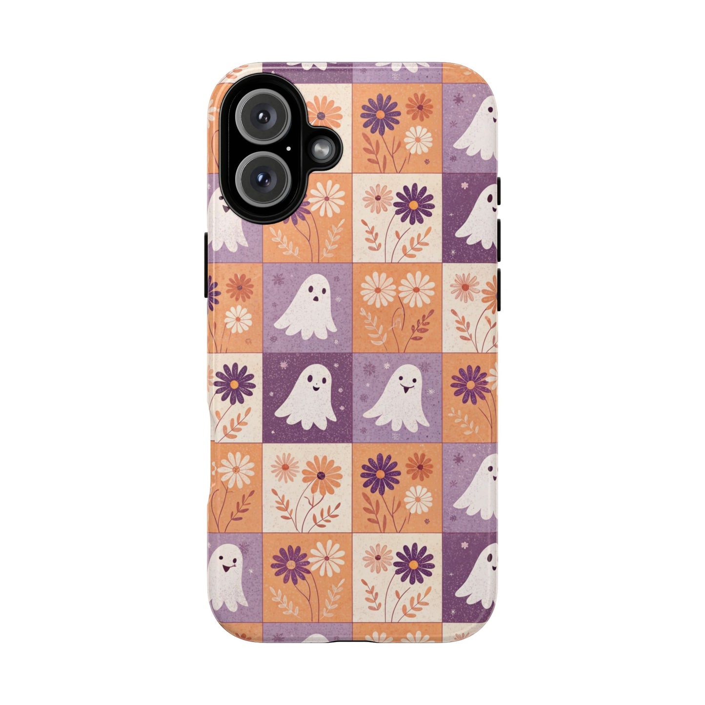 Ghost Floral Checkerboard iPhone Case
