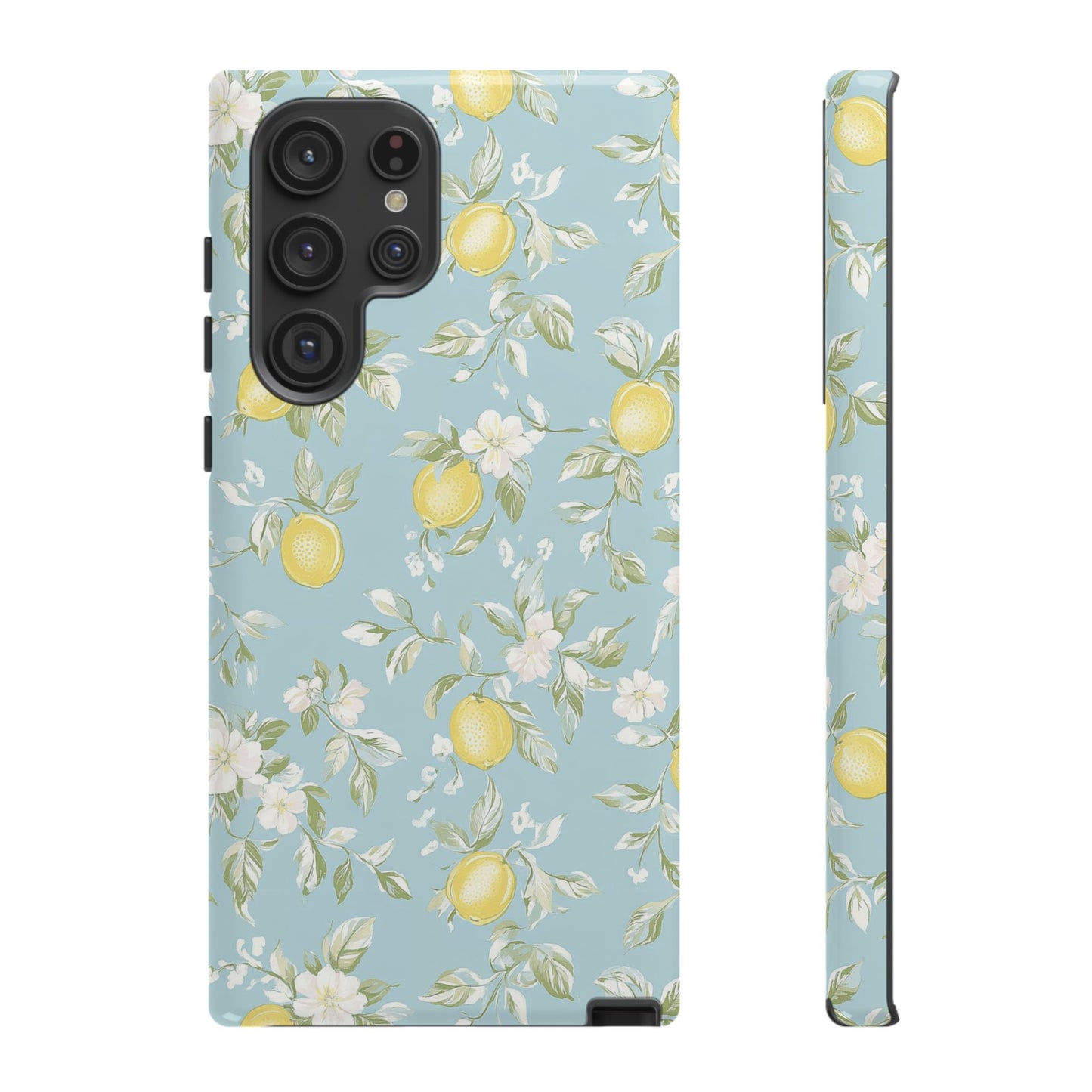 Lemon Blossom Blue Samsung Case
