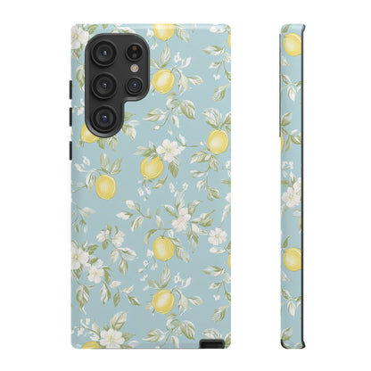 Lemon Blossom Blue Samsung Case