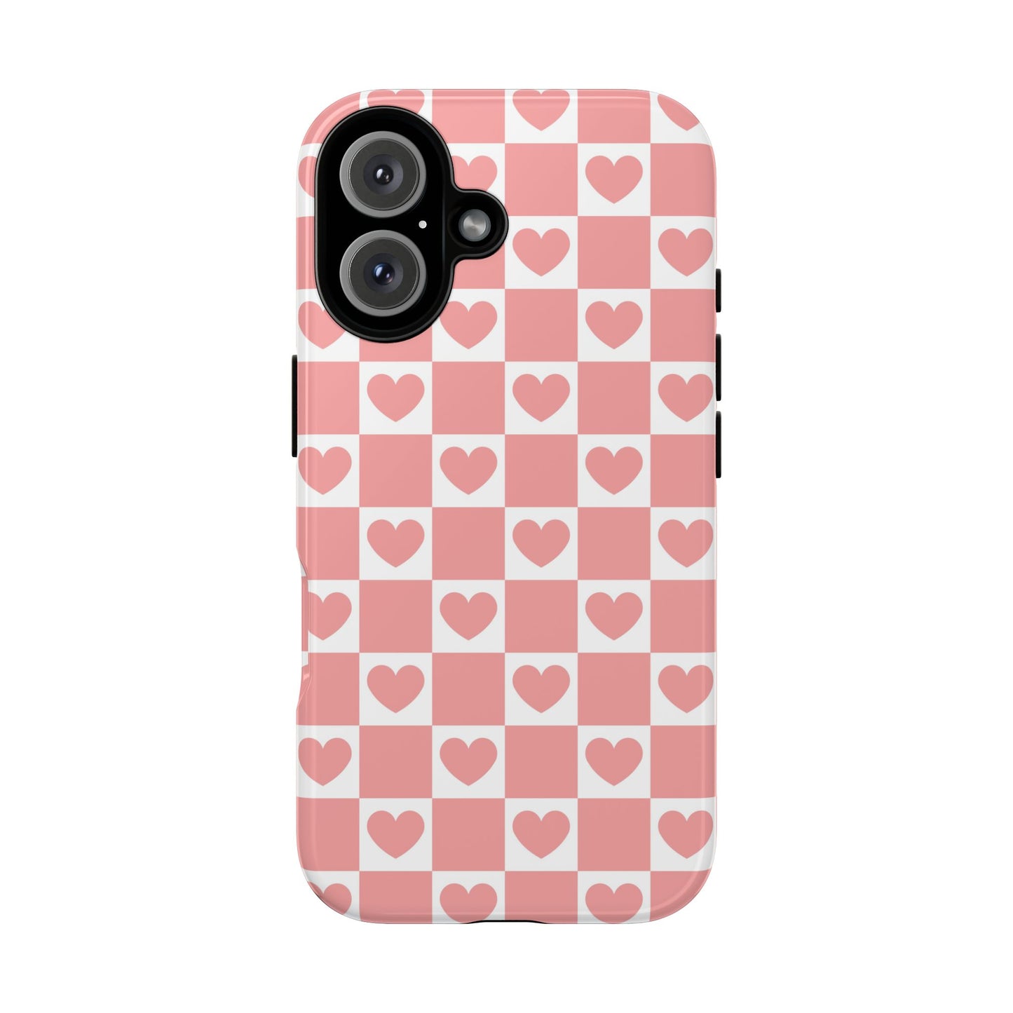 Pink Heart Checkerboard iPhone Case