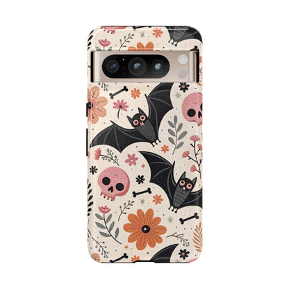 Floral Bats & Skulls Halloween Google Pixel Case