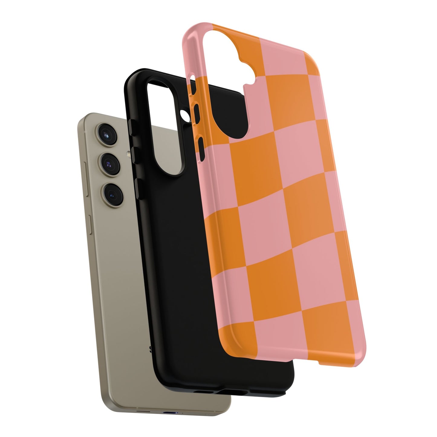 Pink & Orange Wavy Checker Samsung Case