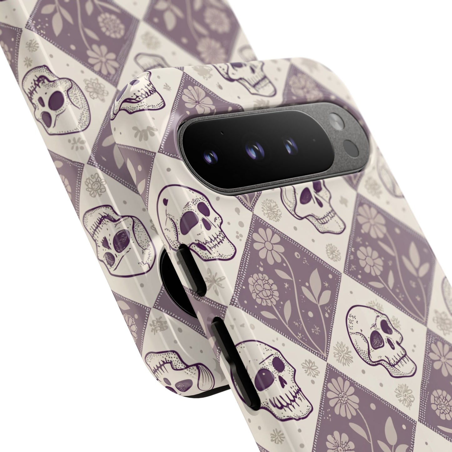 Vintage Skull & Floral Diamond Google Pixel Case