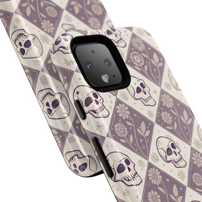 Vintage Skull & Floral Diamond Google Pixel Case