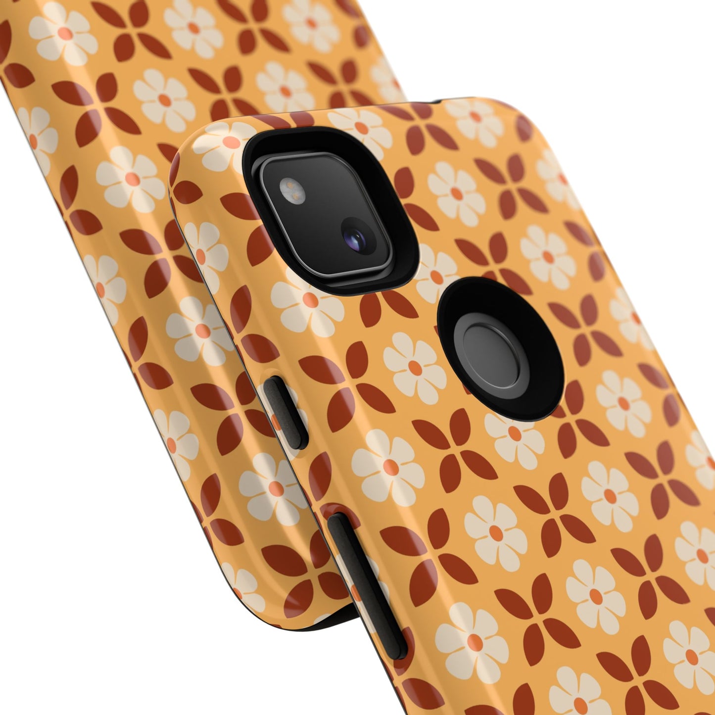 Retro Orange Flower Power Google Pixel Case