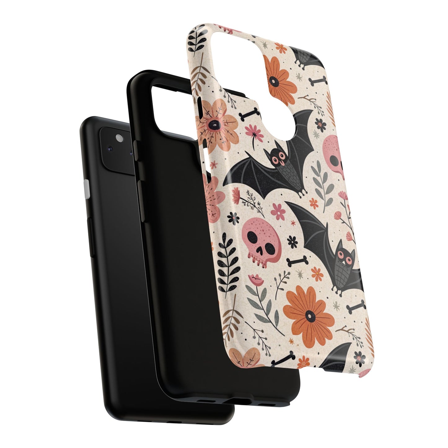 Floral Bats & Skulls Halloween Google Pixel Case