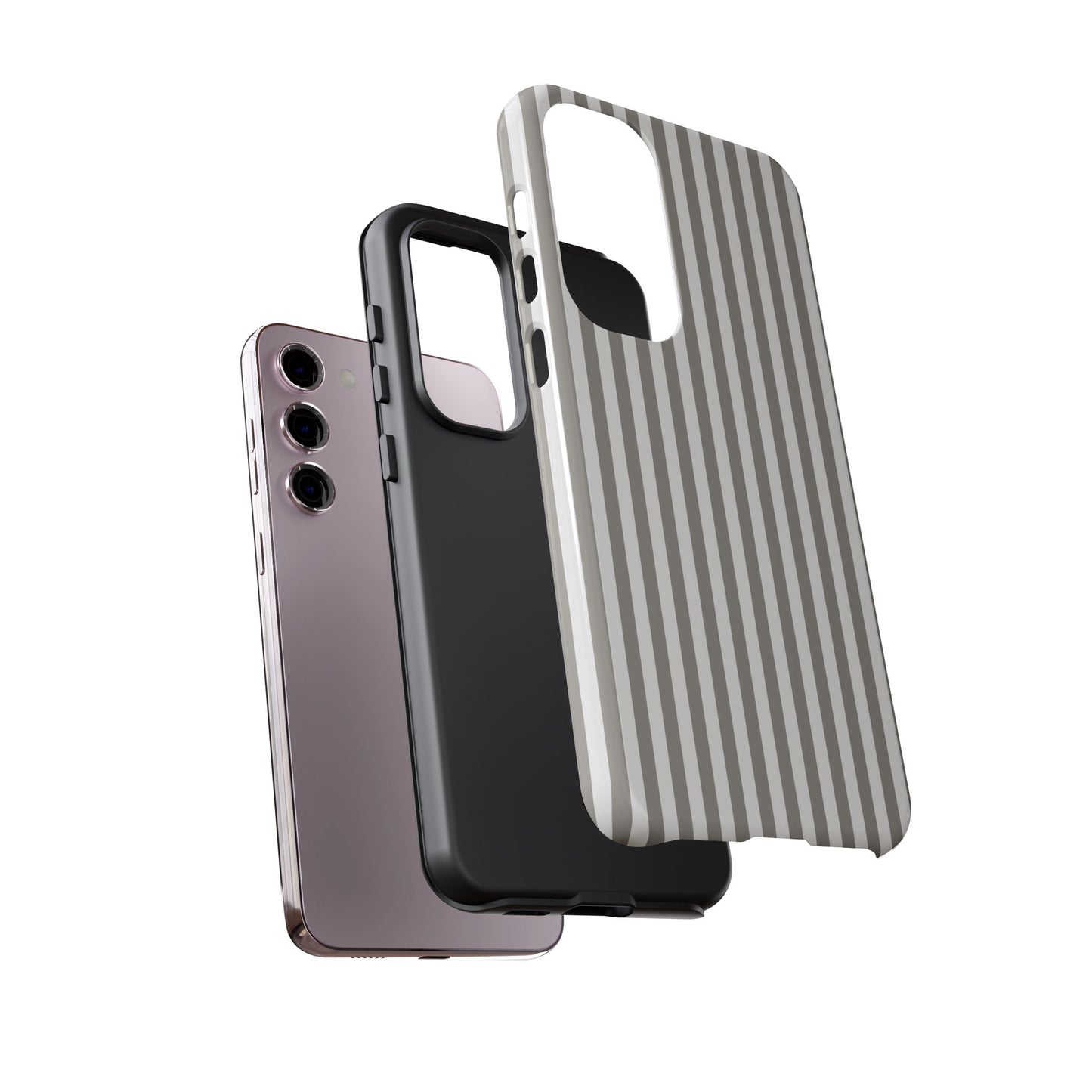 Gray & White Stripe Samsung Case