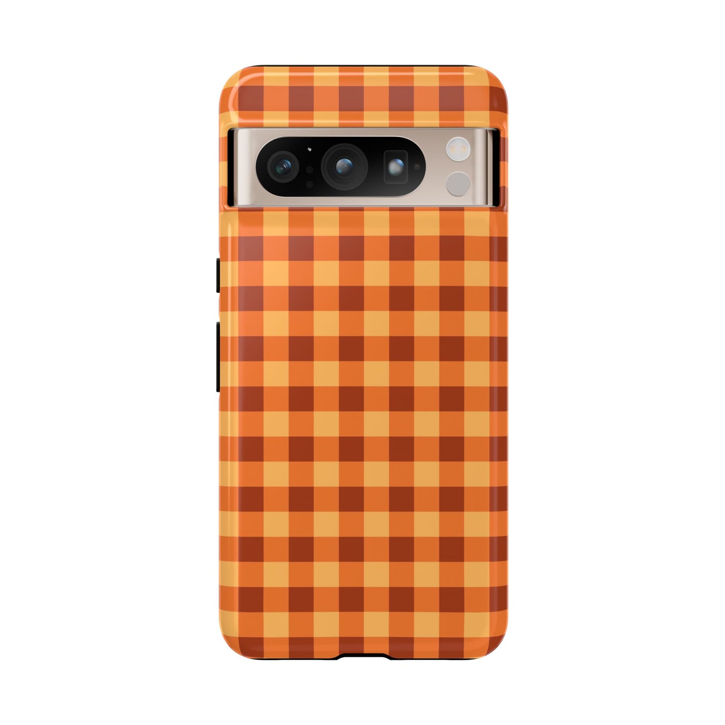 Orange Gingham Checkered Google Pixel Case