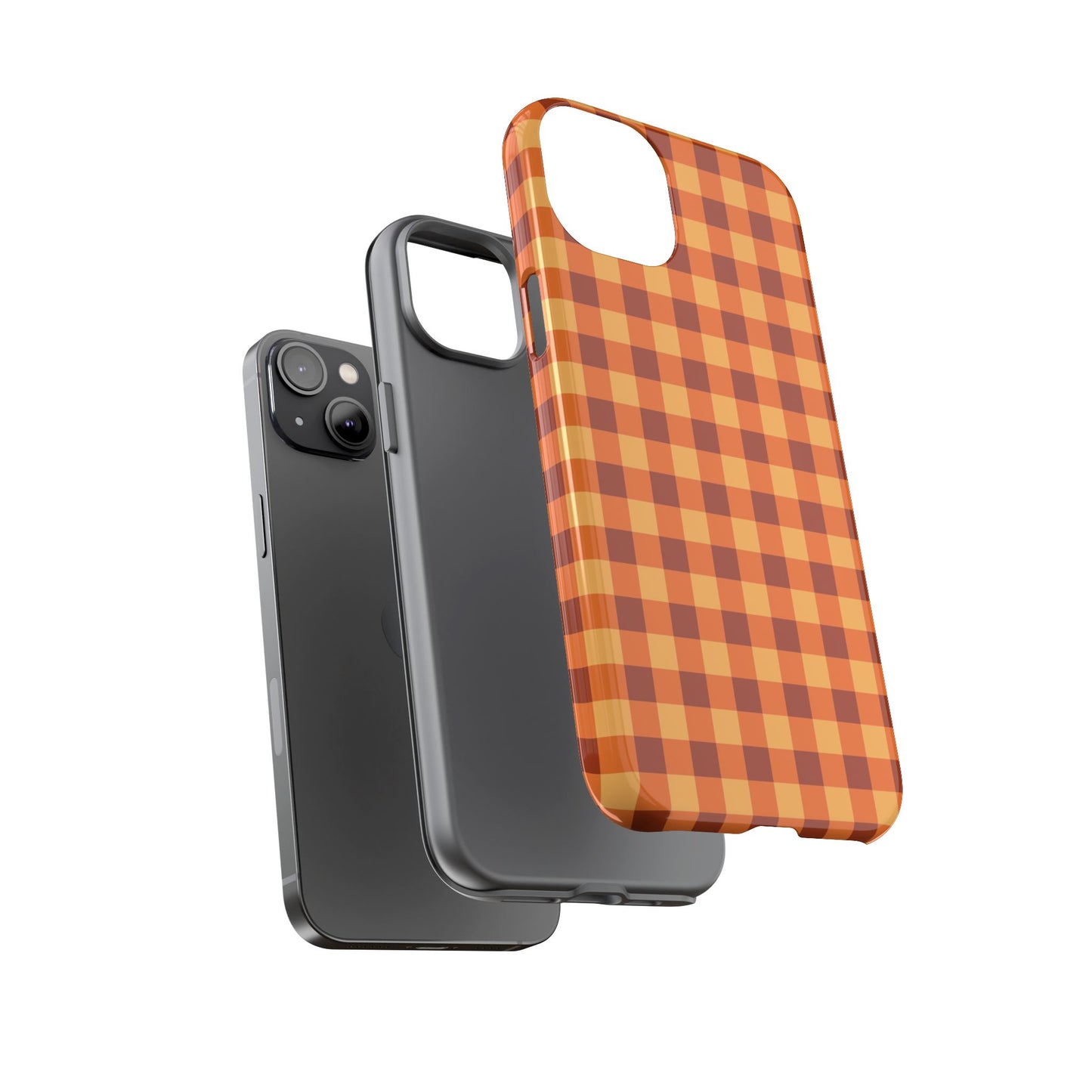 Orange Gingham Checkered iPhone Case