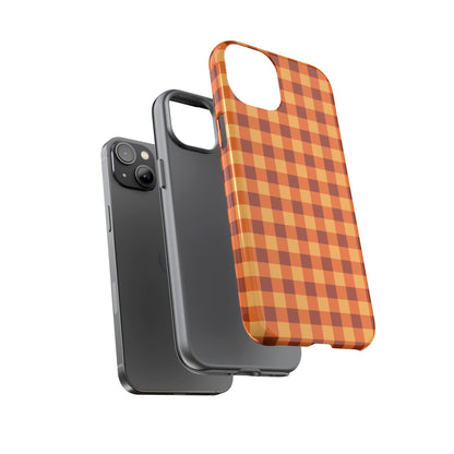 Orange Gingham Checkered iPhone Case