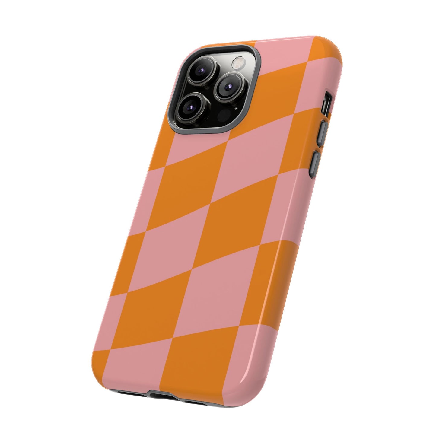 Pink & Orange Wavy Checker iPhone Case
