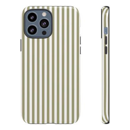 Sage & White Stripe iPhone Case