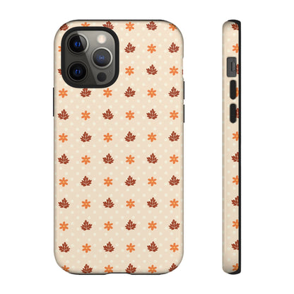 Beige Fall Floral Polka Dot iPhone Case