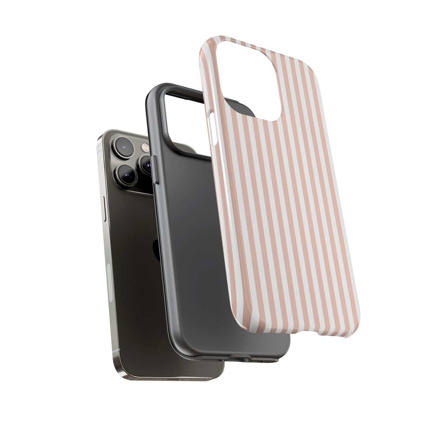 Blush & White Stripe iPhone Case