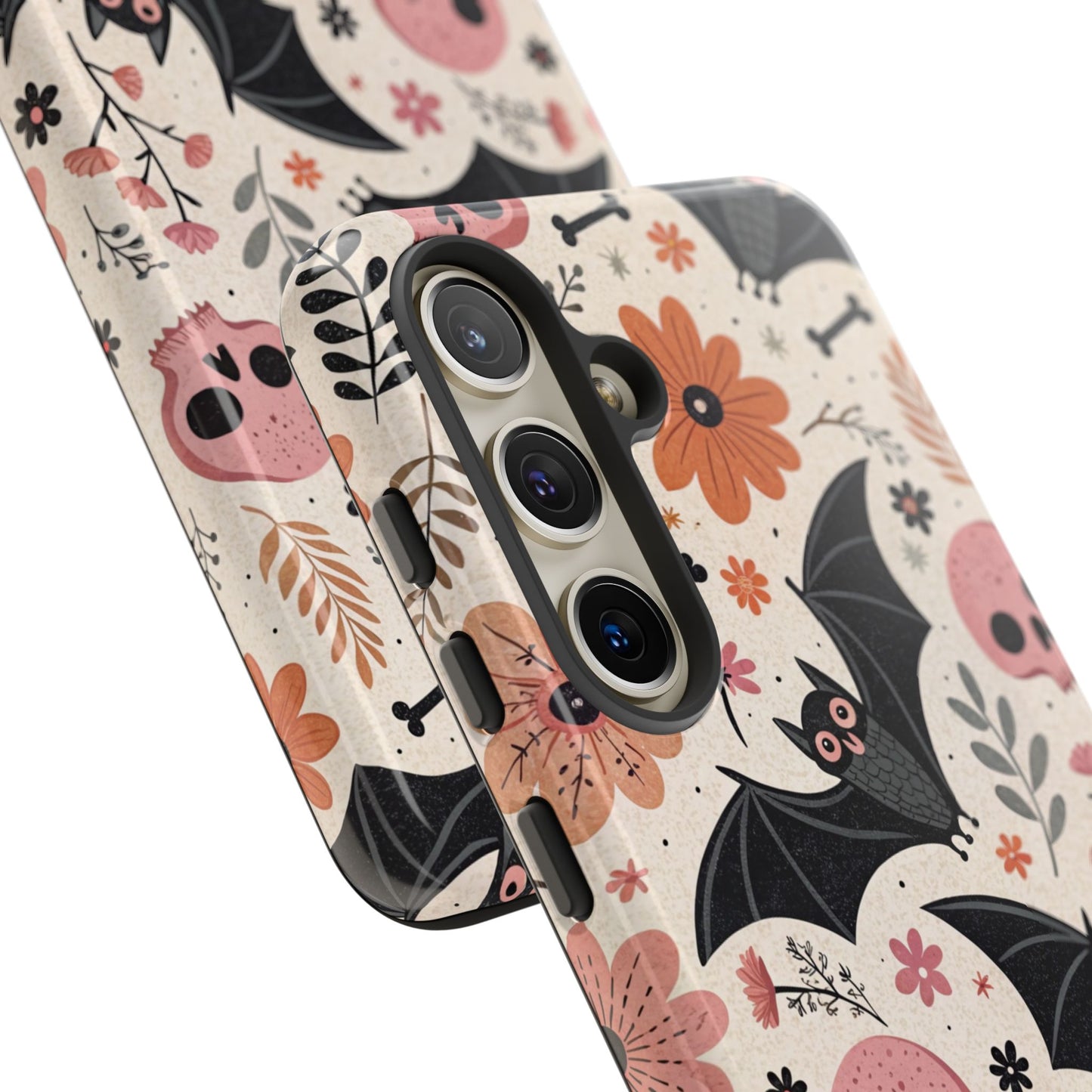Floral Bats & Skulls Halloween Samsung Case