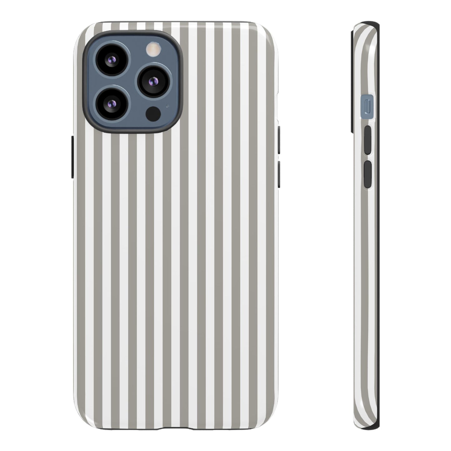 Gray & White Stripe iPhone Case