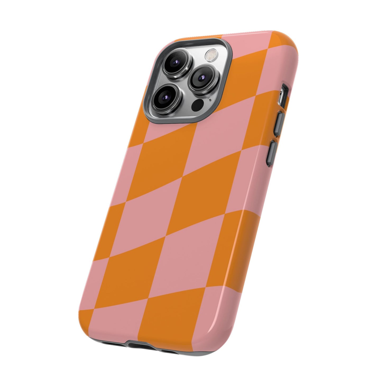 Pink & Orange Wavy Checker iPhone Case