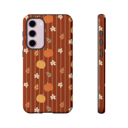 Pumpkin Spice Floral Stripe Samsung Case