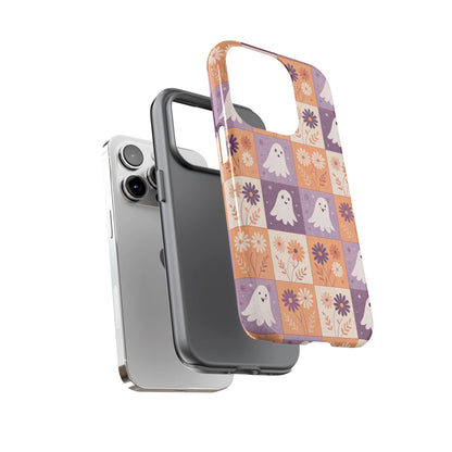 Ghost Floral Checkerboard iPhone Case