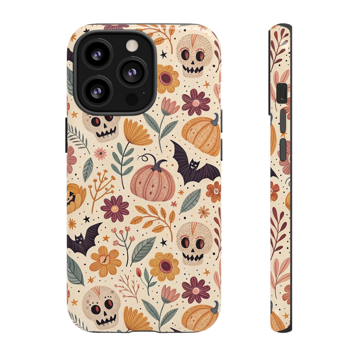 Halloween Skulls & Pumpkins Floral iPhone Case