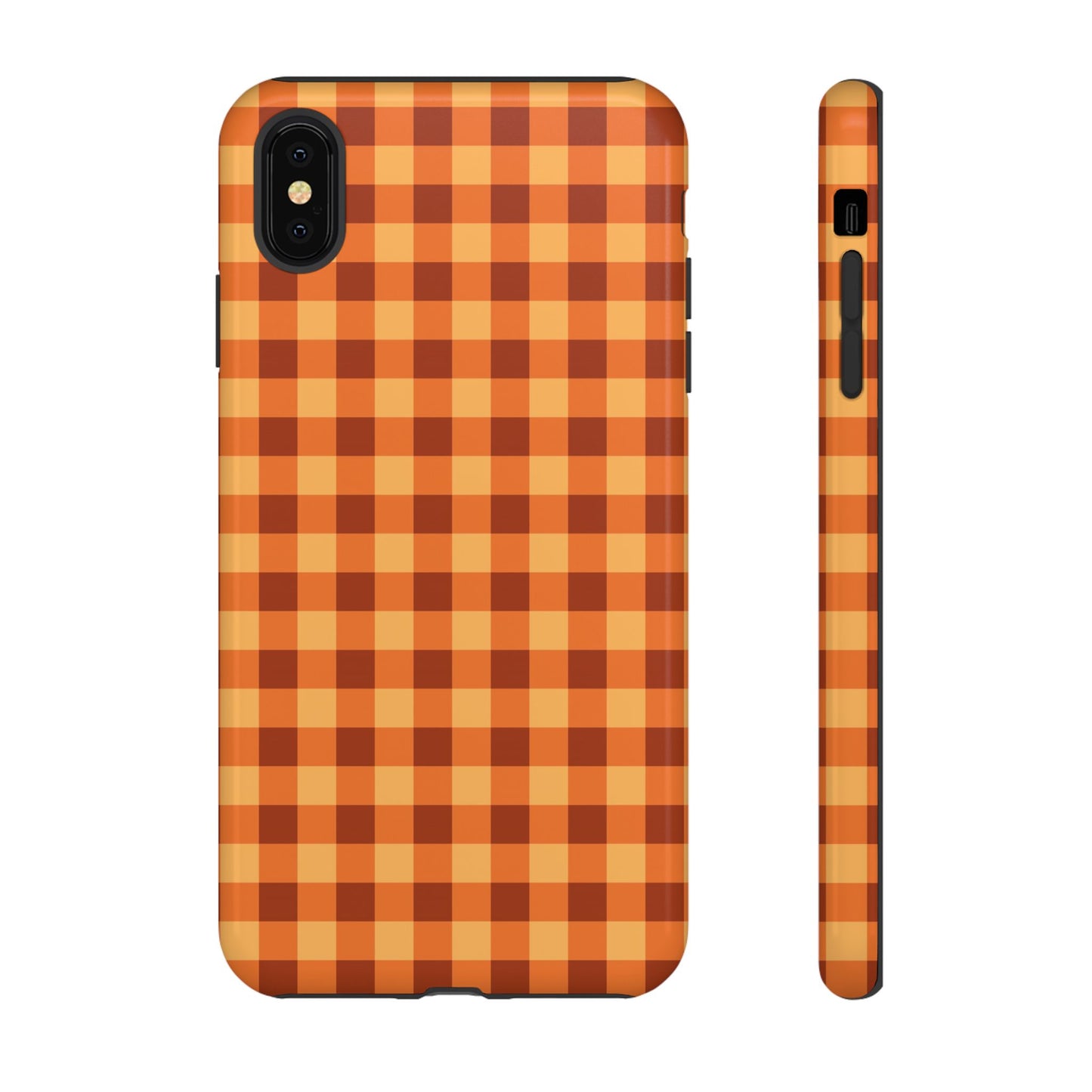 Orange Gingham Checkered iPhone Case